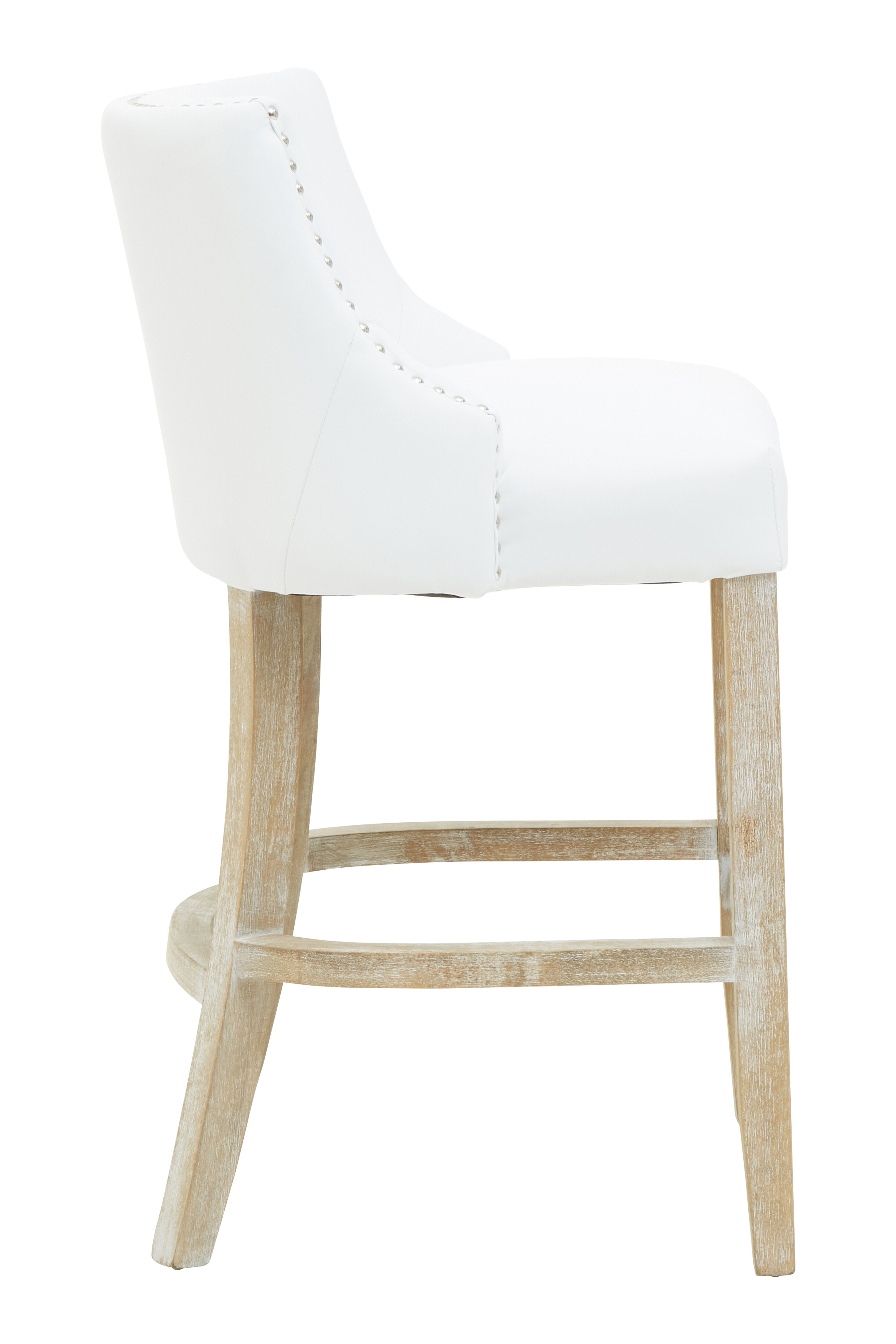 Candace Townhouse Stud White Detail Bar Stool